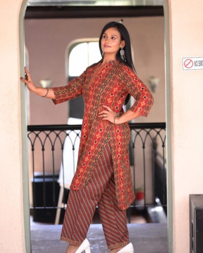 Brick Red Bagru Print Co Ord Set